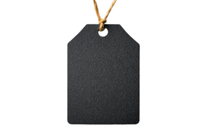 Blank black tag with string for labeling items png