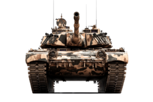 Military tank displayed from the front view png