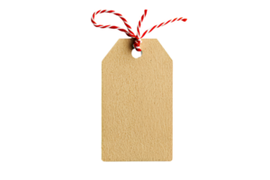 Blank tag with red and white twine for labeling png