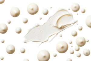 Creamy texture with circular droplets and splashes png