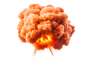 Vibrant explosion cloud with fiery core expanding png