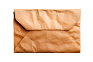 Brown envelope on clear background png
