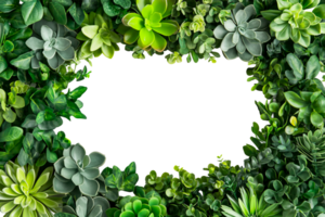 Green succulent frame, transparent bg png