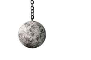Wrecking ball hanging with chain backdrop png