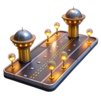 impressive modern Airport Runway Lights at Night Transparent for Aviation Photography high resolution png