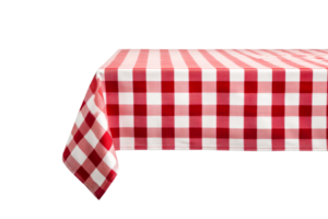 Red and white checkered tablecloth png