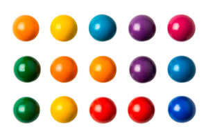 Colorful round balls arranged in a grid pattern png
