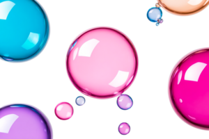 Bubbles floating on a clear background png
