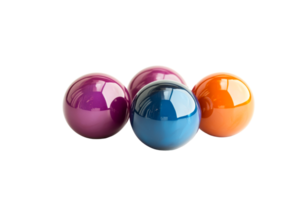 Glossy colorful spheres on clear bg png
