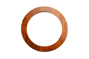 Rounded wooden frame with transparent background png
