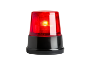 Red emergency light on a transparent background png