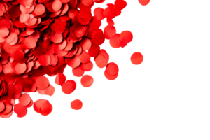 Red confetti scattered on a clean surface png