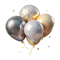 vibrant rustic Anniversary Balloons Floating in the Air Transparent authentic png