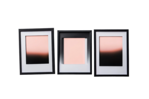 Three empty frames with a modern design style png