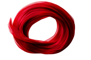 Flowing red fabric with transparent background png