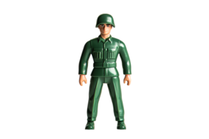 Green toy soldier on clear background png