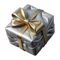 stunning minimalist Anniversary Gift Wrapped in Silver Paper Cutout professional png
