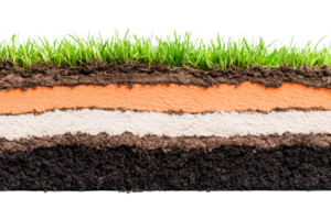 Soil profile showing layers with grass, section, ground , cut out transparent png