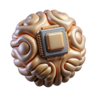 magnificent minimalist Artificial Intelligence Ai Brain Chip Cutout for Innovation Concepts professional png