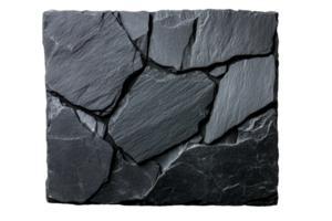 Black slate tray composed of many pieces, cut out transparent png