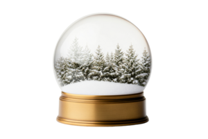Snow globe with snowy trees inside, transparent cut out png