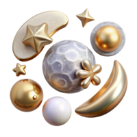 dramatic abstract Astronomy Symbols Set Isolated for Space Exploration detailed png