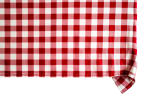 Red checkered tablecloth with a drop, cut out transparent png