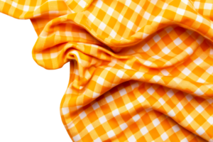 Wrinkled cloth pattern with yellow and white checkered design, cut out transparent png