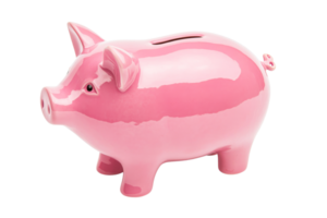 Pink piggy bank for saving money, finances, cut out transparent png