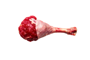 Raw meat and chicken leg composition, freshness of ingredients, cut out transparent png