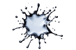 Splashing liquid forms an abstract shape with water droplets, cut out transparent png