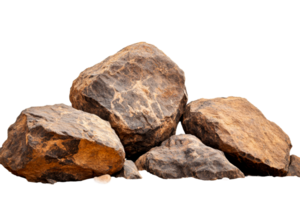Rock formation with rugged surface and textured surface, cut out transparent png