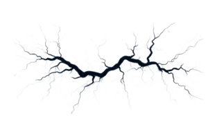 Crackle structure with many branches and split end, cut out transparent png