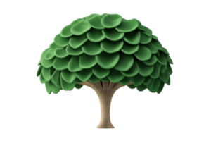Stylized Fabric Tree with Detailed Texture and Pattern , cut out transparent png