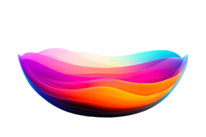 Abstract Colorful Layers Forming Bowl Shape, cut out transparent png