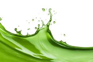 Vivid splash of green paint, dynamic movement, cut out transparent png