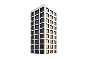 Tall residential building with rows of windows, architecture, cut out transparent png