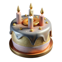 serene creative Birthday Cake with Number Candles Isolated png