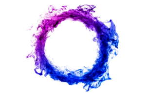 Ink splash in a ring shape with gradient, creative frame , cut out transparent png