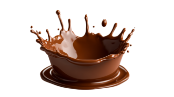 rico chocolate respingo, vibrante ondulações e gotas, lustroso suave textura, cortar Fora transparente png
