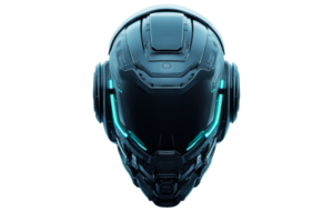 Futuristic Helmet with Glowing Lights, Isolated Background, cut out transparent png