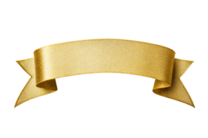 Gold ribbon scroll, celebration, decoration element, award ,cut out transparent png