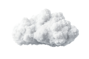 Fluffy, spherical white cloud formations, abstract shape, cut out transparent png