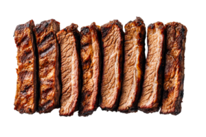 Grilled beef short ribs, sliced, delicious food preparation, cut out transparent png