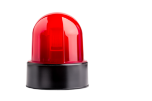 Red emergency siren, signal lamp, cut out transparent png