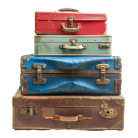 A Stack of Vintage Suitcases Ready for an Exciting Journey png