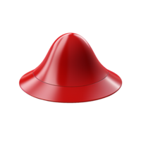A digitally rendered image of a red bellshaped object with a wide brim a 3D model png