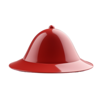 A shiny red pith helmet isolated on white background, 3D rendering of a stylish sun hat png