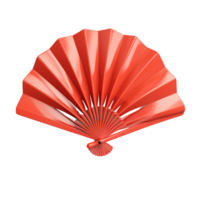 A Vivid Red Handheld Folding Fan Displayed Against a Neutral Background png