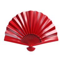 A Vivid Red Handheld Folding Fan Image 3D Render png